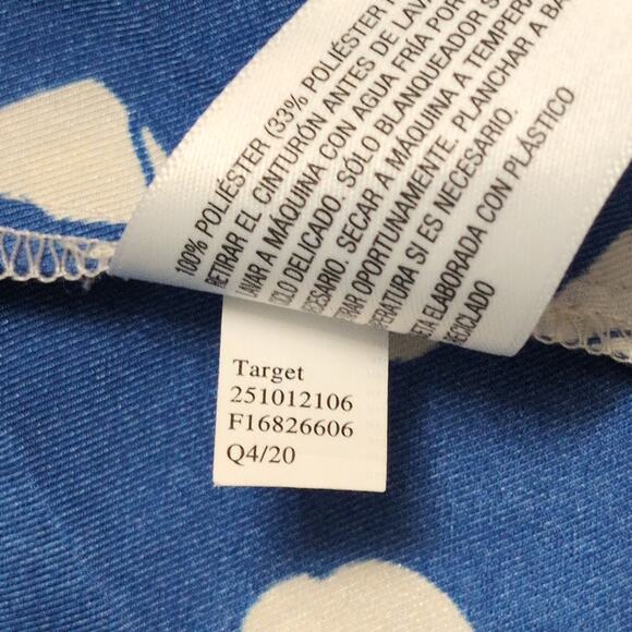 Alexis x Target Blue White Abstract Print Long Sleeve Drop Waist Midi Dress XXS - Picture 9 of 10